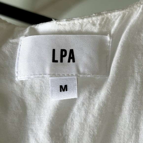 *SOLD* LPA REVOLVE White Eyelet Frill Sleeve Cottagecore Simona Mini Dress M - Picture 10 of 12